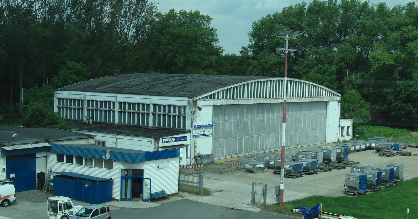 Hangar in the civilian part of the airport. 2009 year. Photo by Karol Placha Hetman