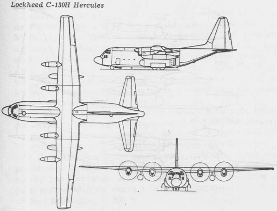 Lockheed C-130 E Hercules. 1979 rok. Rysunek LAC