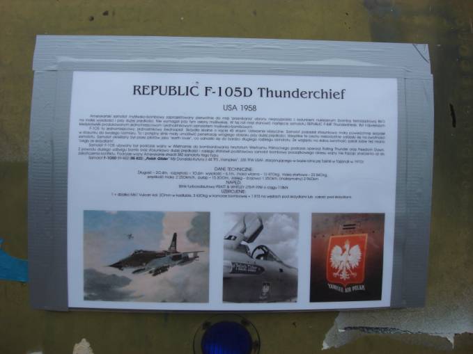 Republic F-105 D-6 RE nr 59-1822, D92, "Polish Glider". 2010 rok. Zdjęcie Karol Placha Hetman