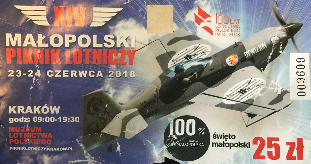 The ticket for XIV Małopolski Piknik Lotniczy