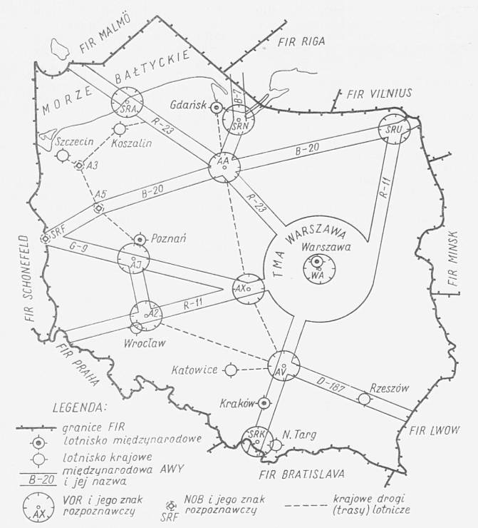 The network of air corridors over Poland in the times of the Polish People's Republic. Photo by Karol Placha Hetman