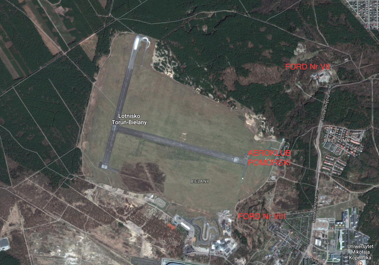 Toruń airport. 2017. Satellite image