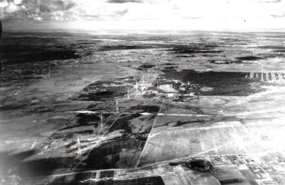 The radio station is visible from the air. 1935. Photo of LAC
