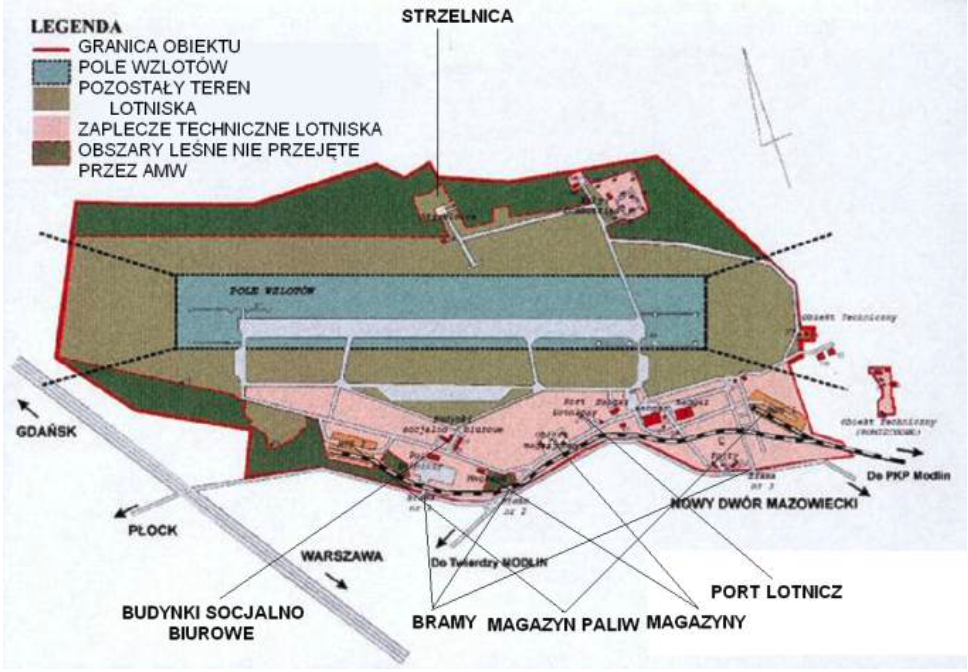 Plan Lotniska Modlin 2009 rok. Zdjęcie LAC