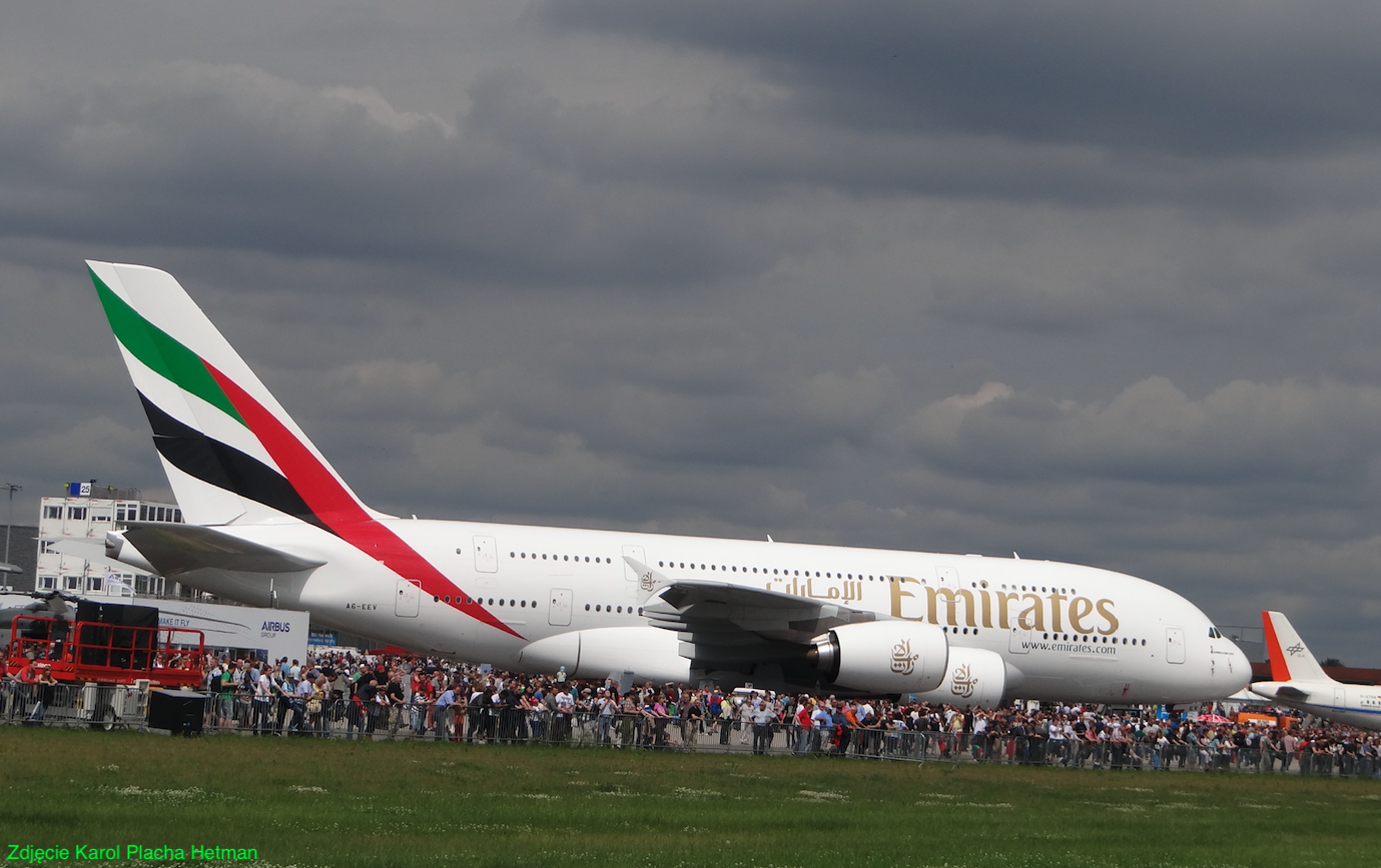 Airbus A.380 A6-EEV. 2014 year. Photo by Karol Placha Hetman