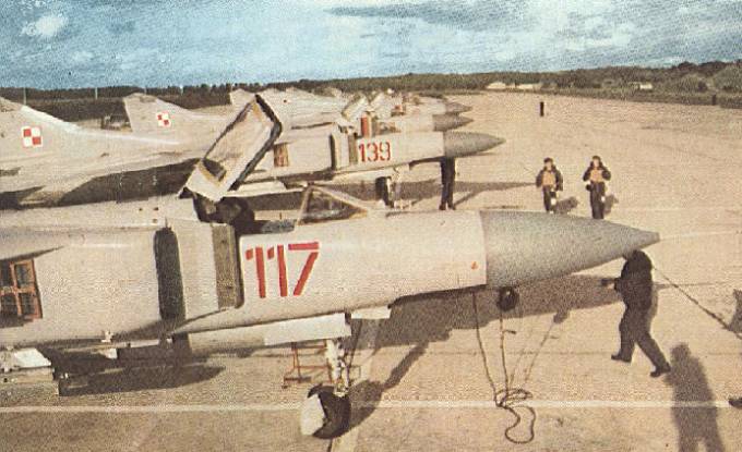 MiG-23 na Lotnisku Słupsk. 1987r.
