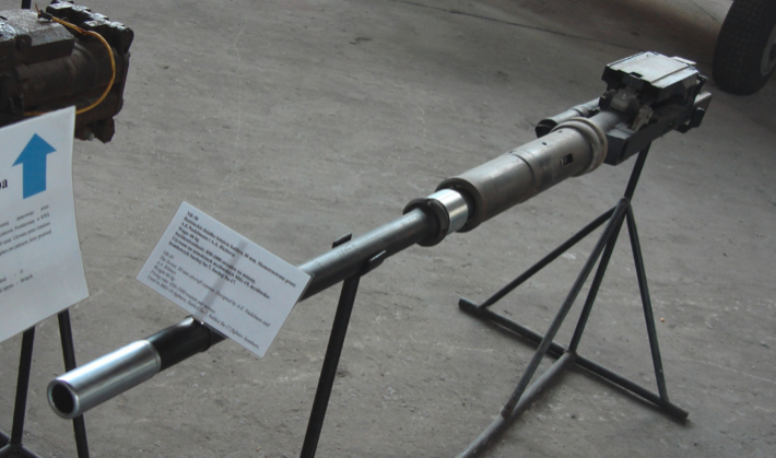 The 30 mm NR-30 cannon used on Su-7 B aircraft. 2009. Photo by Karol Placha Hetman