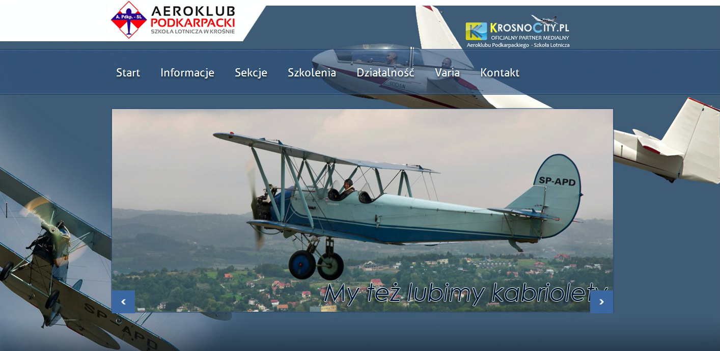 Oficjalna strona Aeroklubu Podkarpackiego. 2018 rok. Zdjęcie Karol Placha Hetman