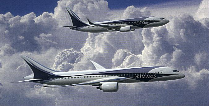 Artistic vision of B.737 and B.787. 2004. Photo of Boeing