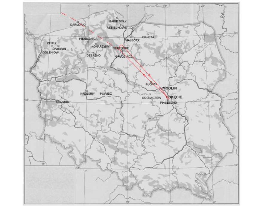 Route of Flight 5055. The work of Kraol Placha Hetman