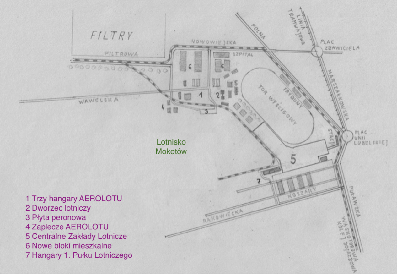 Pole Mokotowskie - plan of 1930 year. Work by Karol Placha Hetman