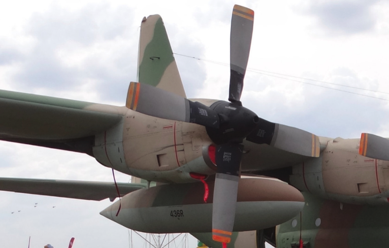 Lockheed C-130 Hercules with Allison T56 engines. 2015 year. Photo by Karol Placha Hetman