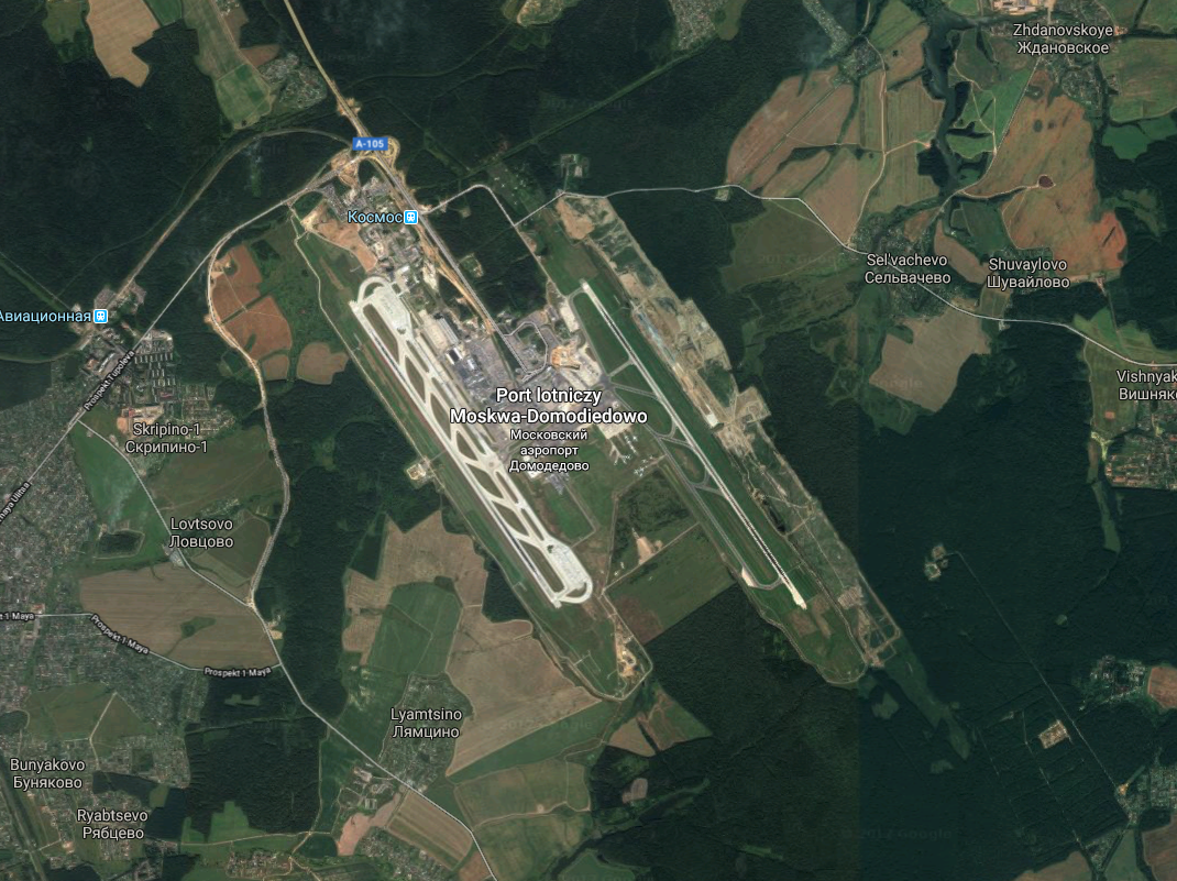 Lotnisko Domodiedowo. 2017 rok. Zdjęcie Google